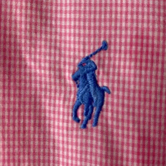 RALPH LAUREN  SIZE17.5 - 34/35 LONG SLEEVES PINK GINGHAM SHIRT YARMOUTH … - Picture 3 of 10